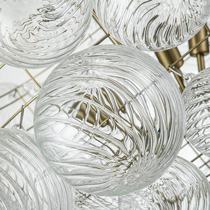 Annika bubble chandelier – ribbed glass bubbles close-up