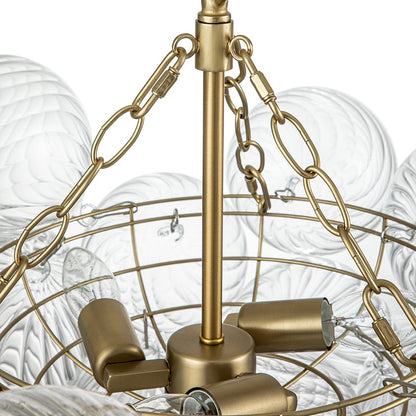 Annika bubble chandelier – brass frame and chain