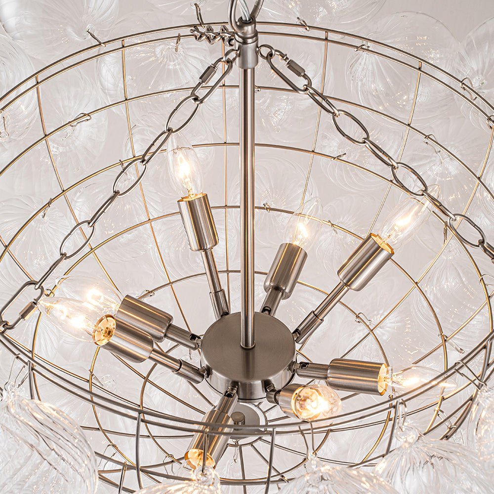 Annika bubble chandelier – inner frame and bulbs without glass