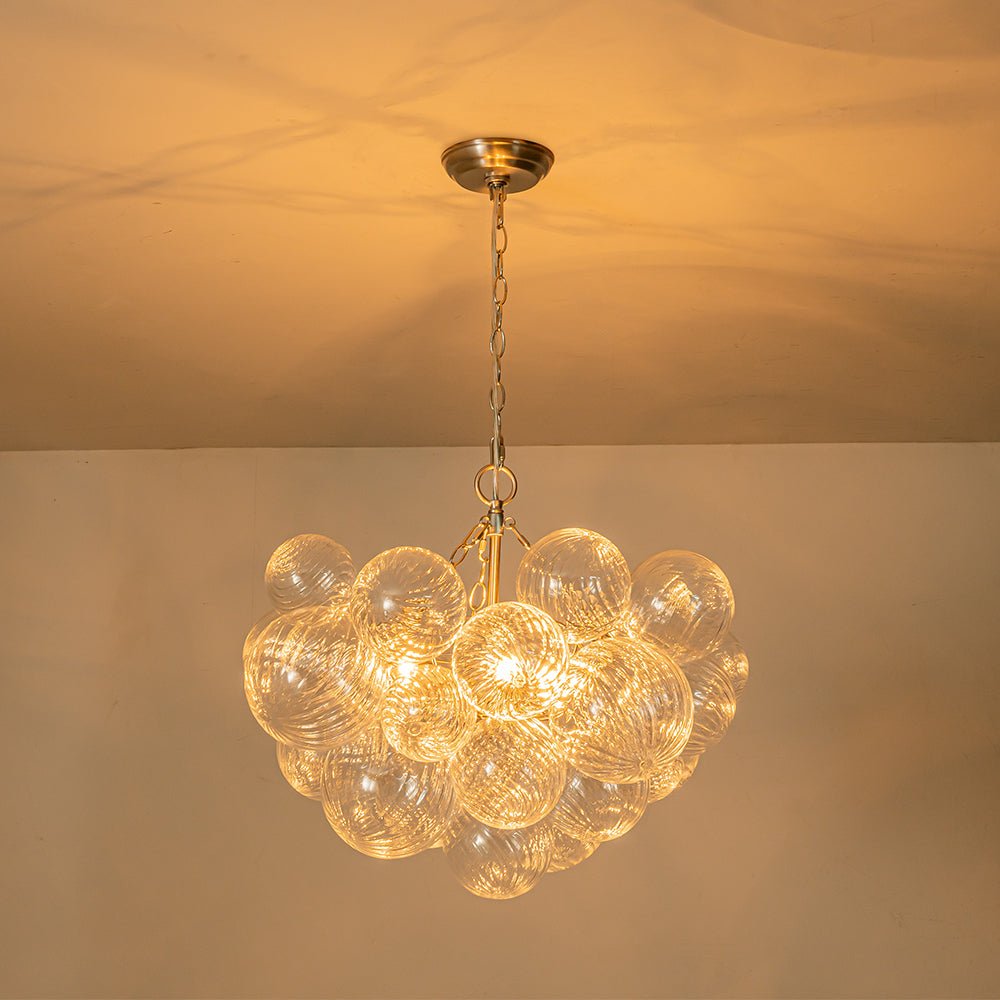 Annika bubble chandelier – lit with a warm glow