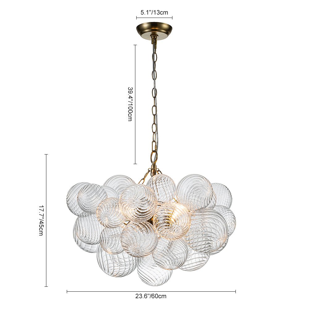 Annika bubble chandelier – size diagram, 3-light