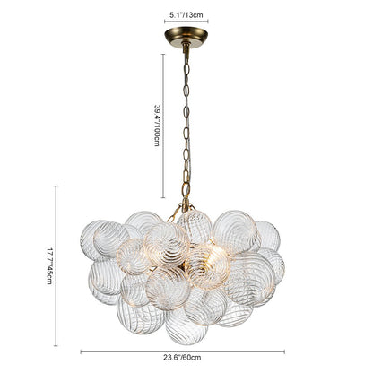 Annika bubble chandelier – size diagram, 3-light