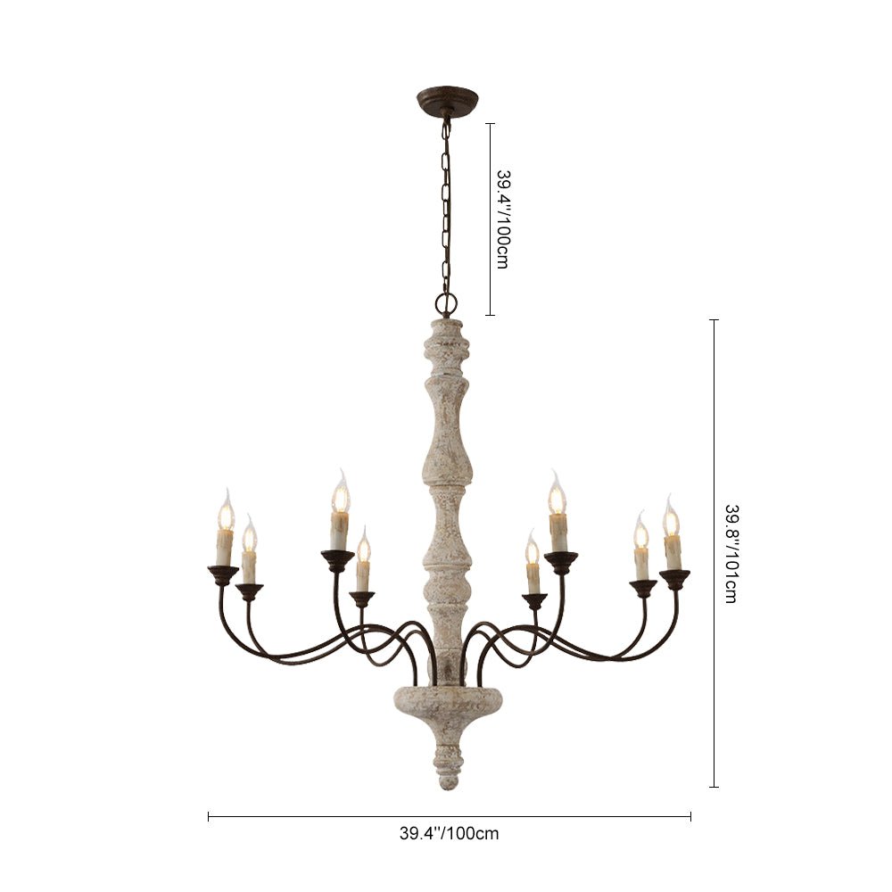 Amalia 8-light chandelier size diagram with dimensions