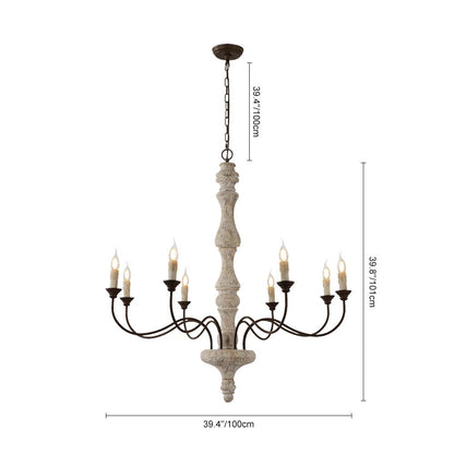 Amalia 8-light chandelier size diagram with dimensions