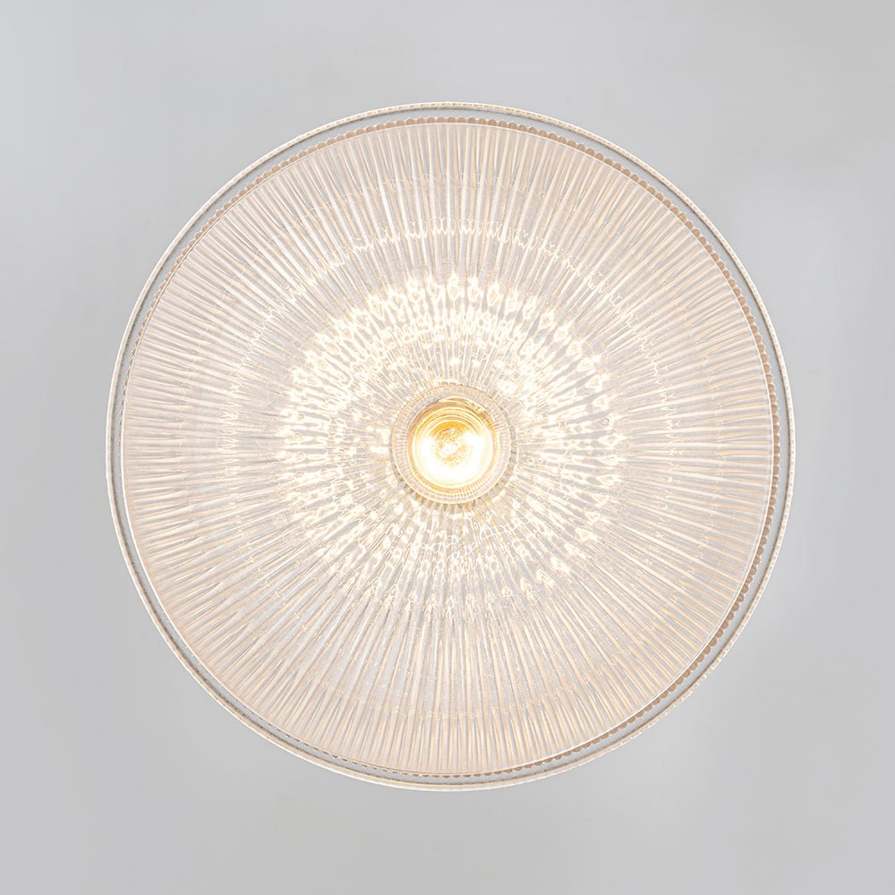 Eleonora ribbed glass pendant light – shade seen from below