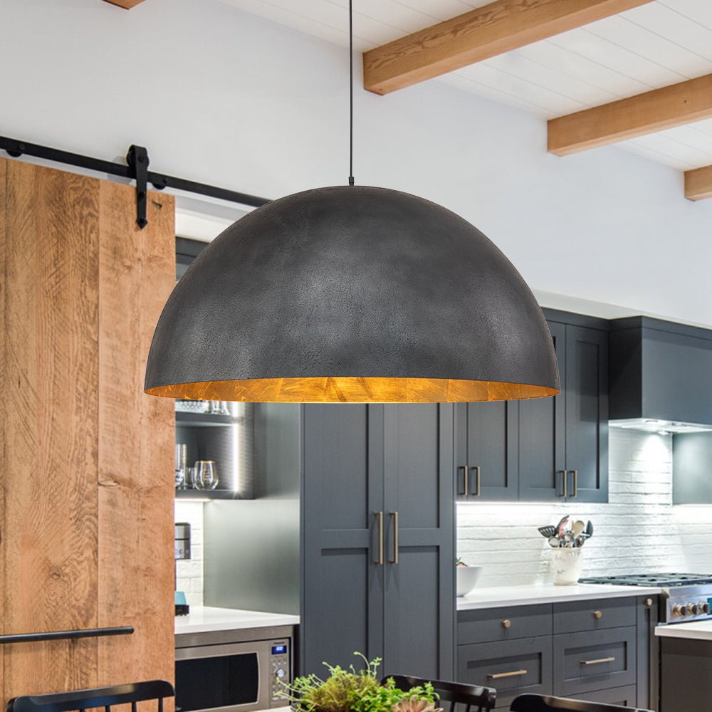 Augustin dome pendant – in black in a kitchen