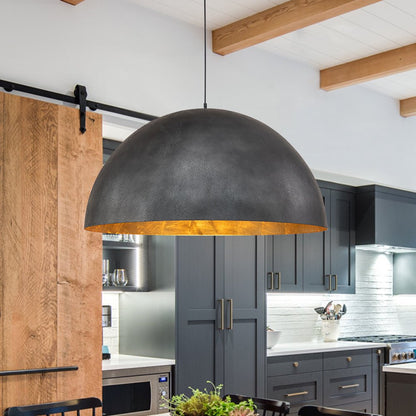 Augustin dome pendant – in black in a kitchen