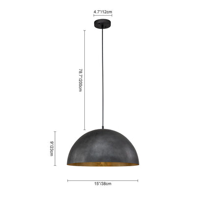 Augustin dome pendant – size diagram
