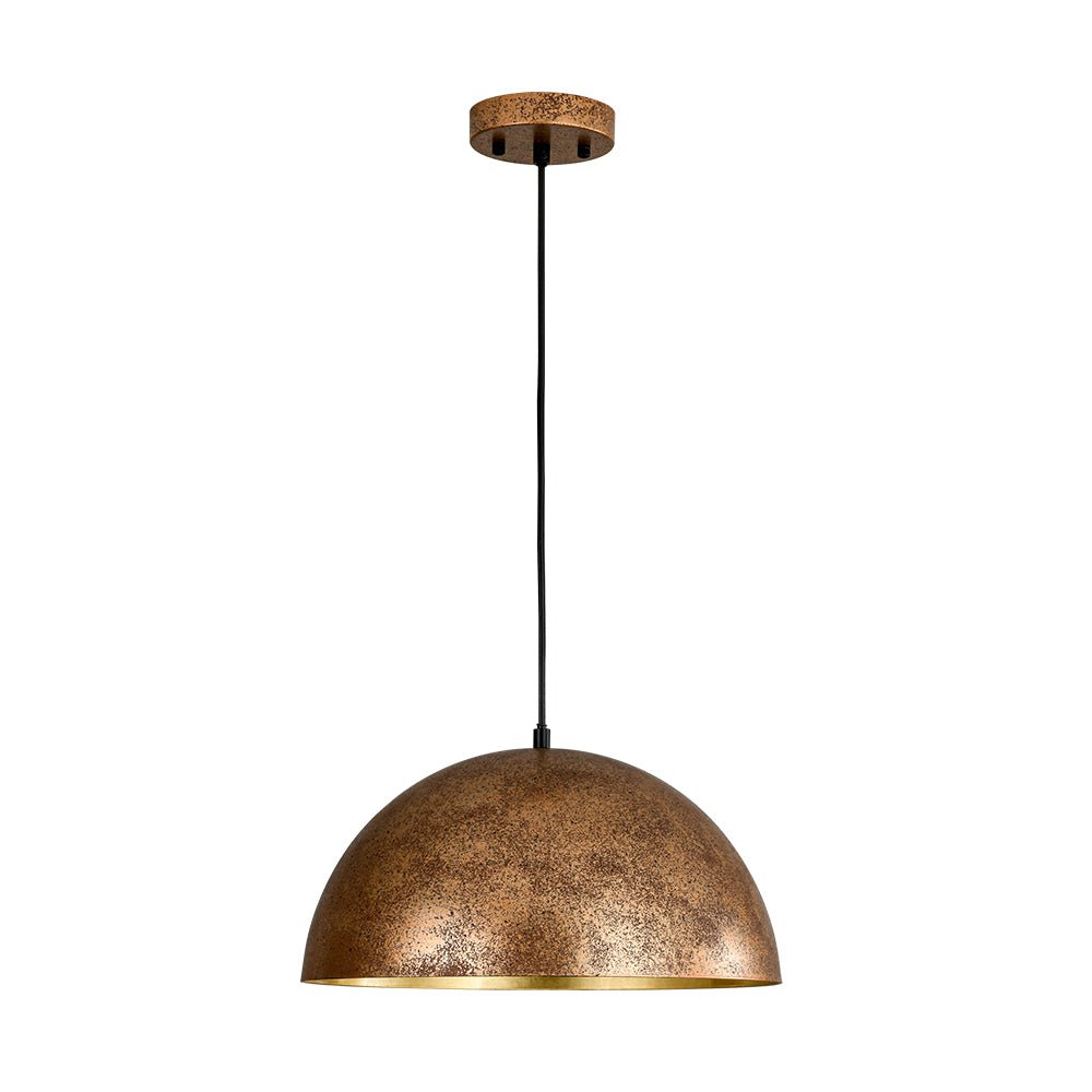 Augustin dome pendant – in antique brass on white
