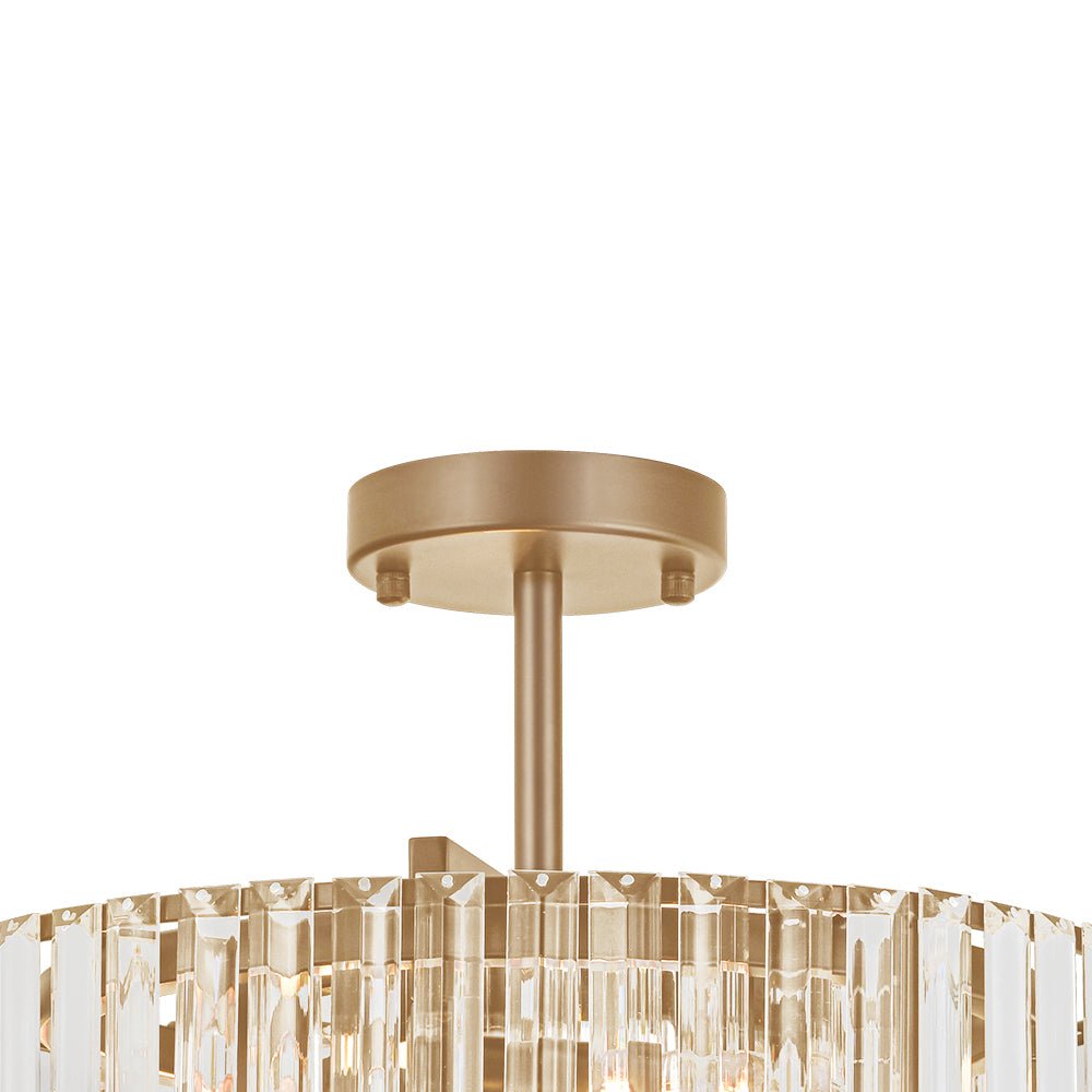 Tatiana crystal drum ceiling light – gold canopy and crystal top