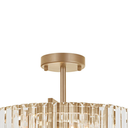 Tatiana crystal drum ceiling light – gold canopy and crystal top