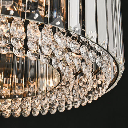 Tatiana crystal drum ceiling light – lit crystal close-up