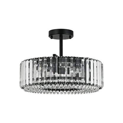 Tatiana crystal drum ceiling light – in black on white