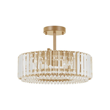 Tatiana crystal drum ceiling light – in gold on white
