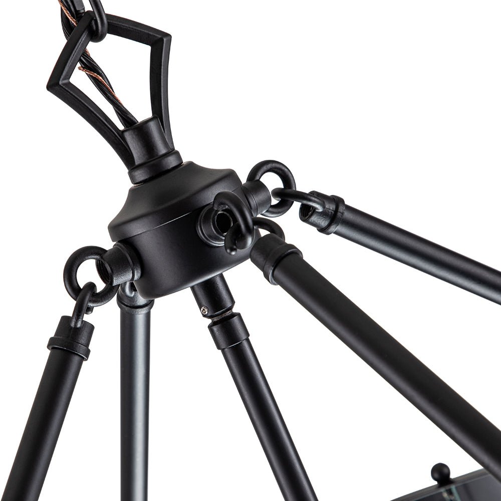 Tristan glass lantern chandelier – frame top close-up
