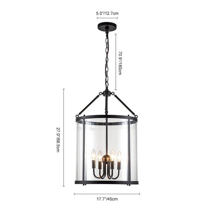 Tristan glass lantern chandelier – size diagram