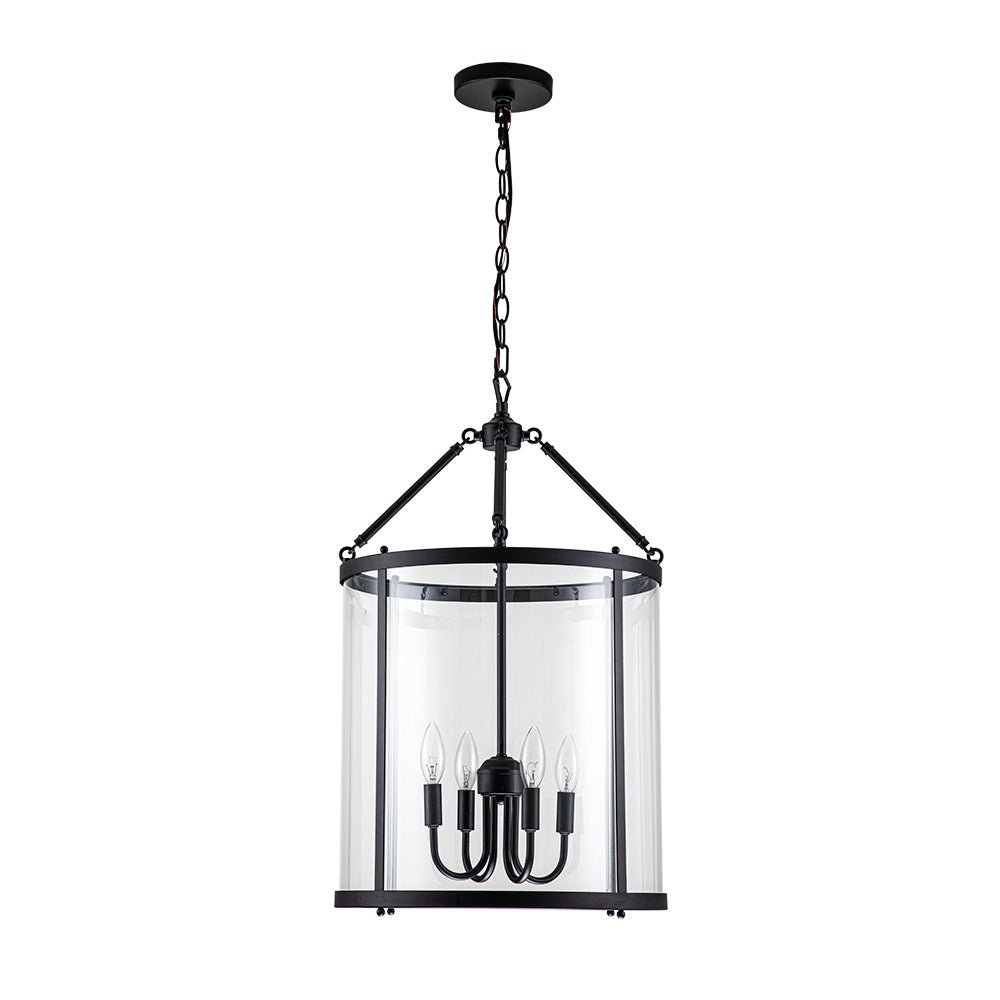 Tristan glass lantern chandelier – in black on white