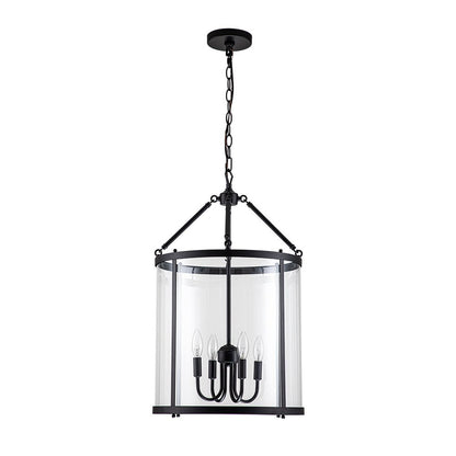 Tristan glass lantern chandelier – in black on white