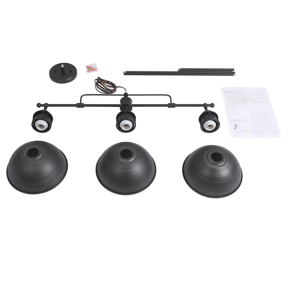 Benedict 3-light linear dome pendant – included parts, alternate view