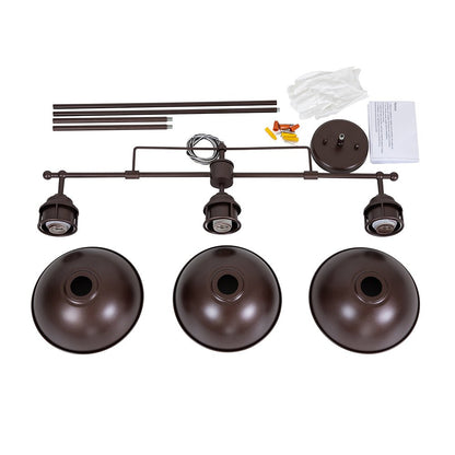 Benedict 3-light linear dome pendant – included parts