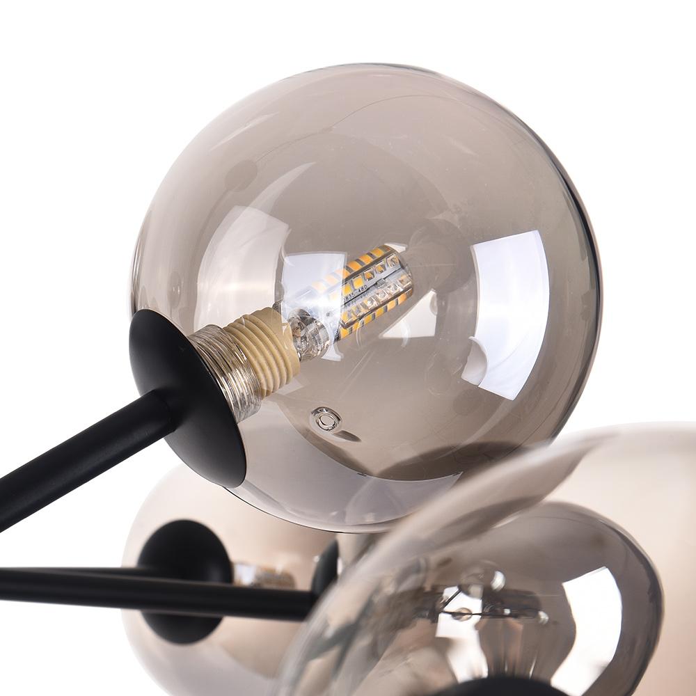 Paloma bubble chandelier – smoke globe close-up