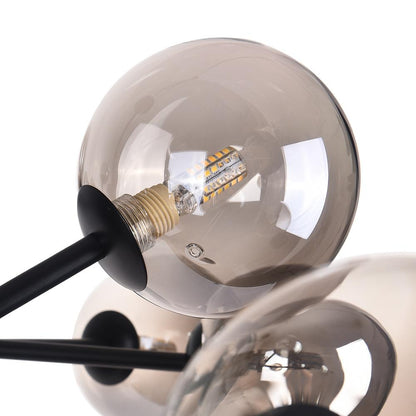 Paloma bubble chandelier – smoke globe close-up