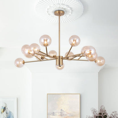 Paloma bubble chandelier – brass with a ceiling medallion