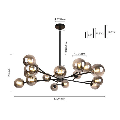 Paloma bubble chandelier – size diagram
