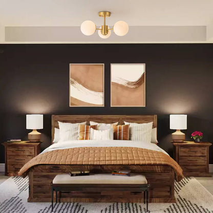 Gabriella sputnik ceiling light – in a bedroom with a dark wall
