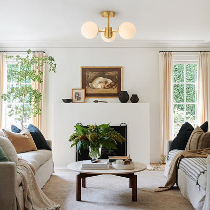Gabriella sputnik ceiling light – in a living room