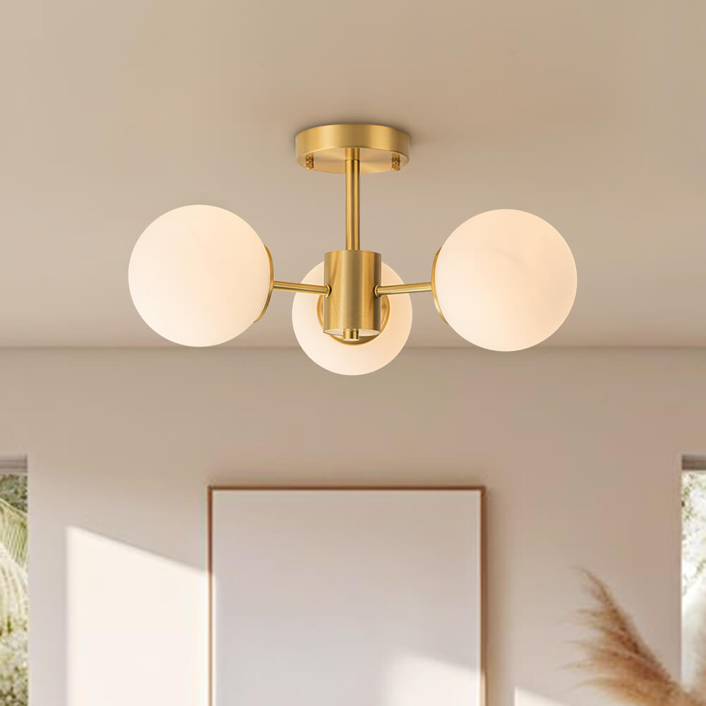 Gabriella sputnik ceiling light – close view in a neutral room