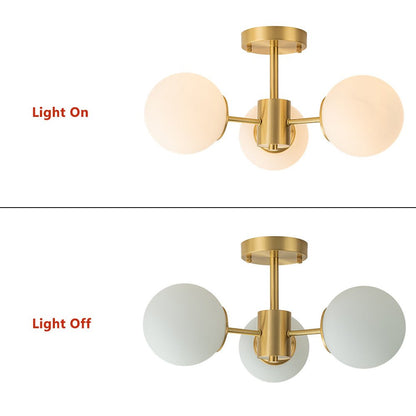 Gabriella sputnik ceiling light – lit and unlit comparison