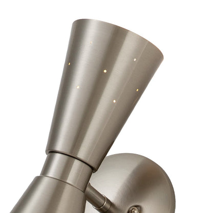 Stellan hourglass wall light – nickel close-up