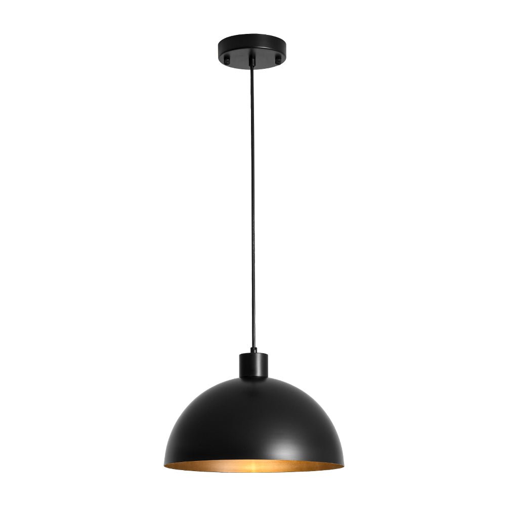 Vincenzo lipped dome pendant – in black on white