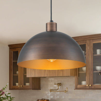 Vincenzo lipped dome pendant – in oil rubbed bronze by cabinets