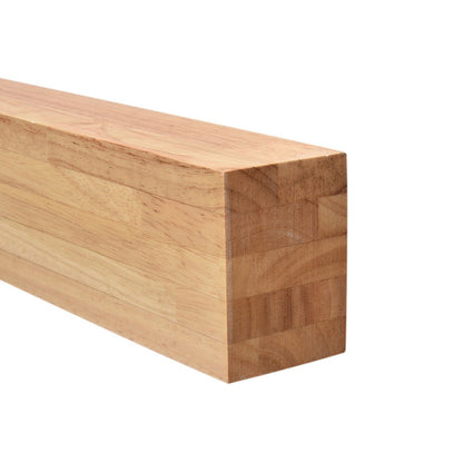 Florian linear LED pendant – wood end close-up