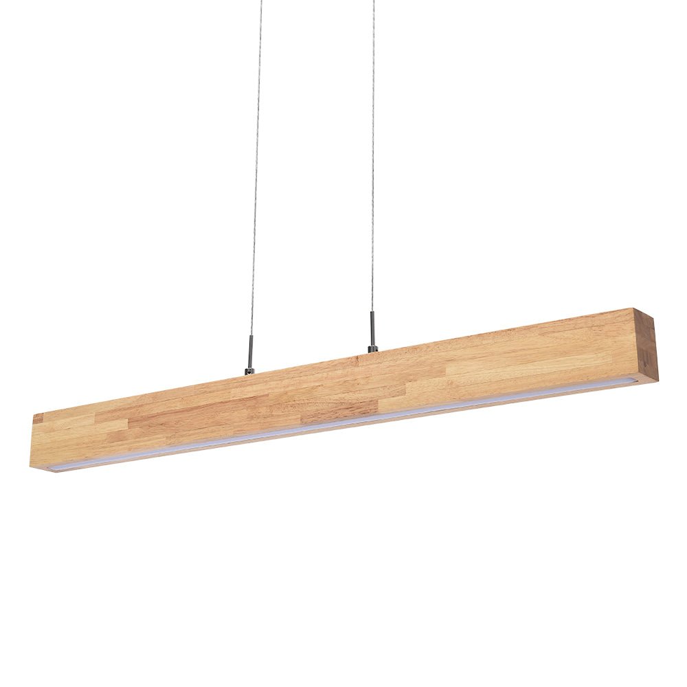 Florian linear LED pendant – on white, angled view