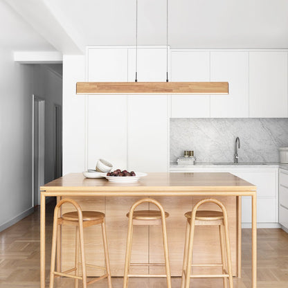 Florian linear LED pendant – over a kitchen island, alternate view