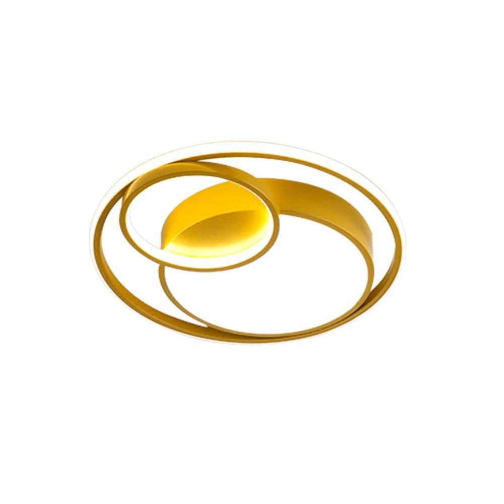 Elowen double ring LED ceiling light – in gold on white