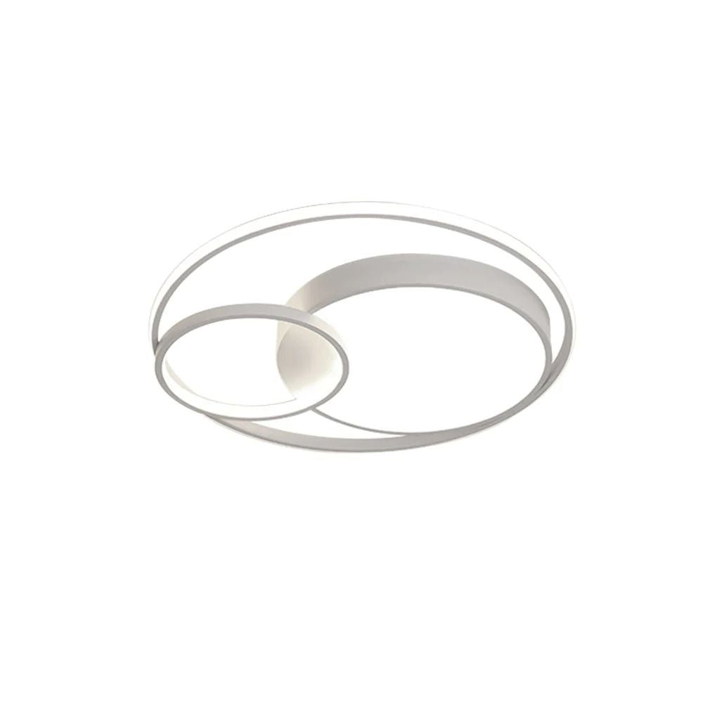 Elowen double ring LED ceiling light – in white on white