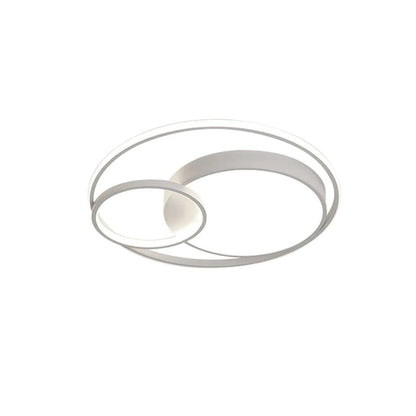 Elowen double ring LED ceiling light – in white on white