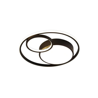 Elowen double ring LED ceiling light – in black on white
