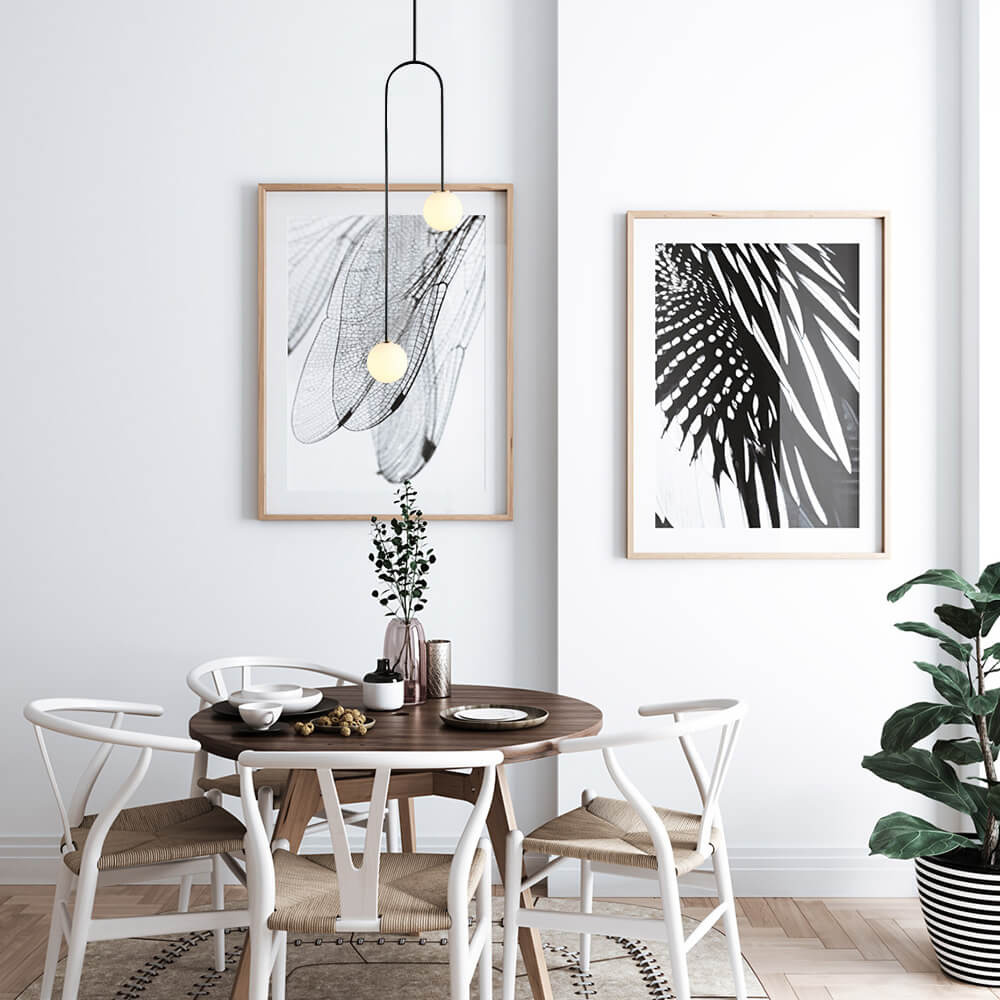Mirabel twin globe pendant light – over a dining area