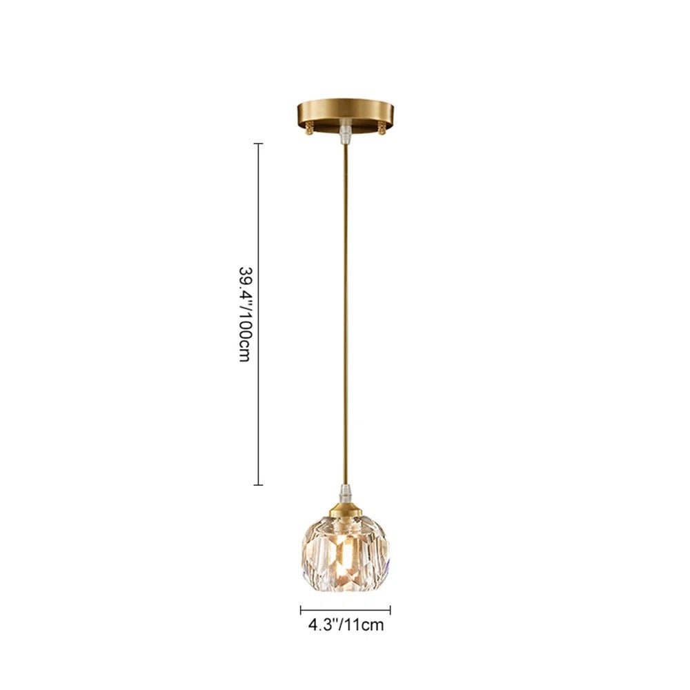 Ines crystal pendant – size diagram