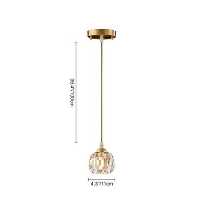 Ines crystal pendant – size diagram