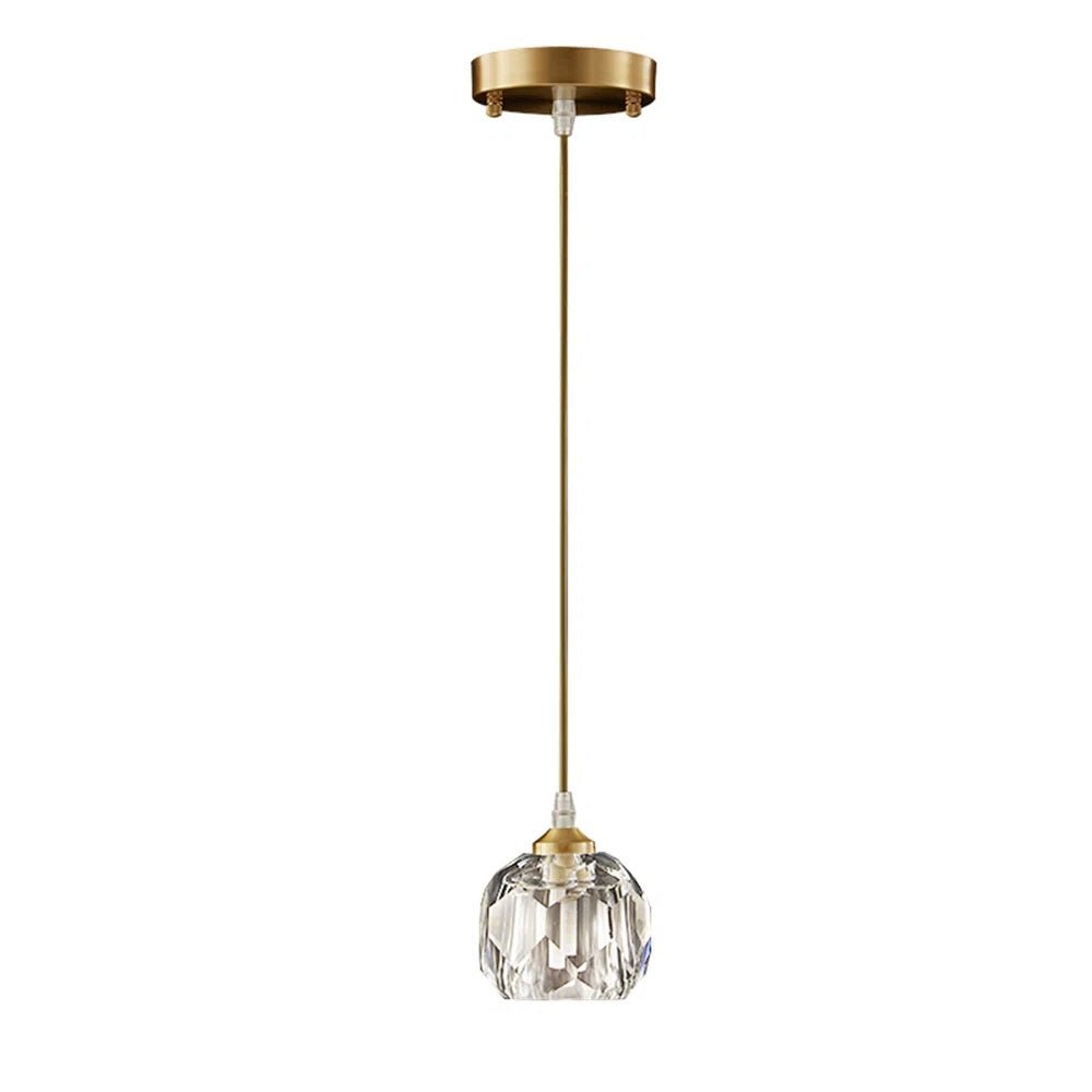 Ines crystal pendant – on white, full length