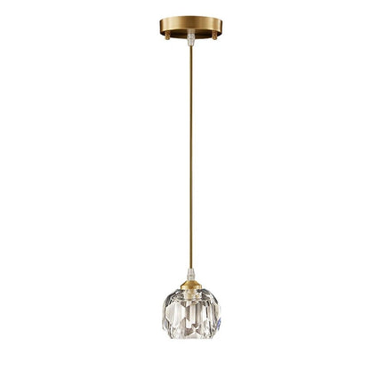 Ines crystal pendant – on white, full length