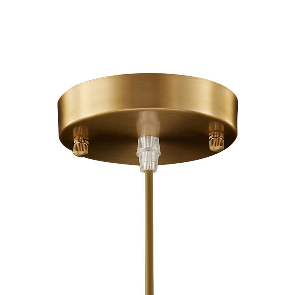 Ines crystal pendant – brass canopy close-up