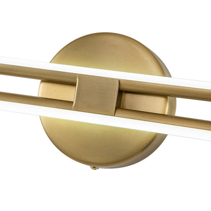 Cosimo linear LED vanity light – gold wall plate close-up