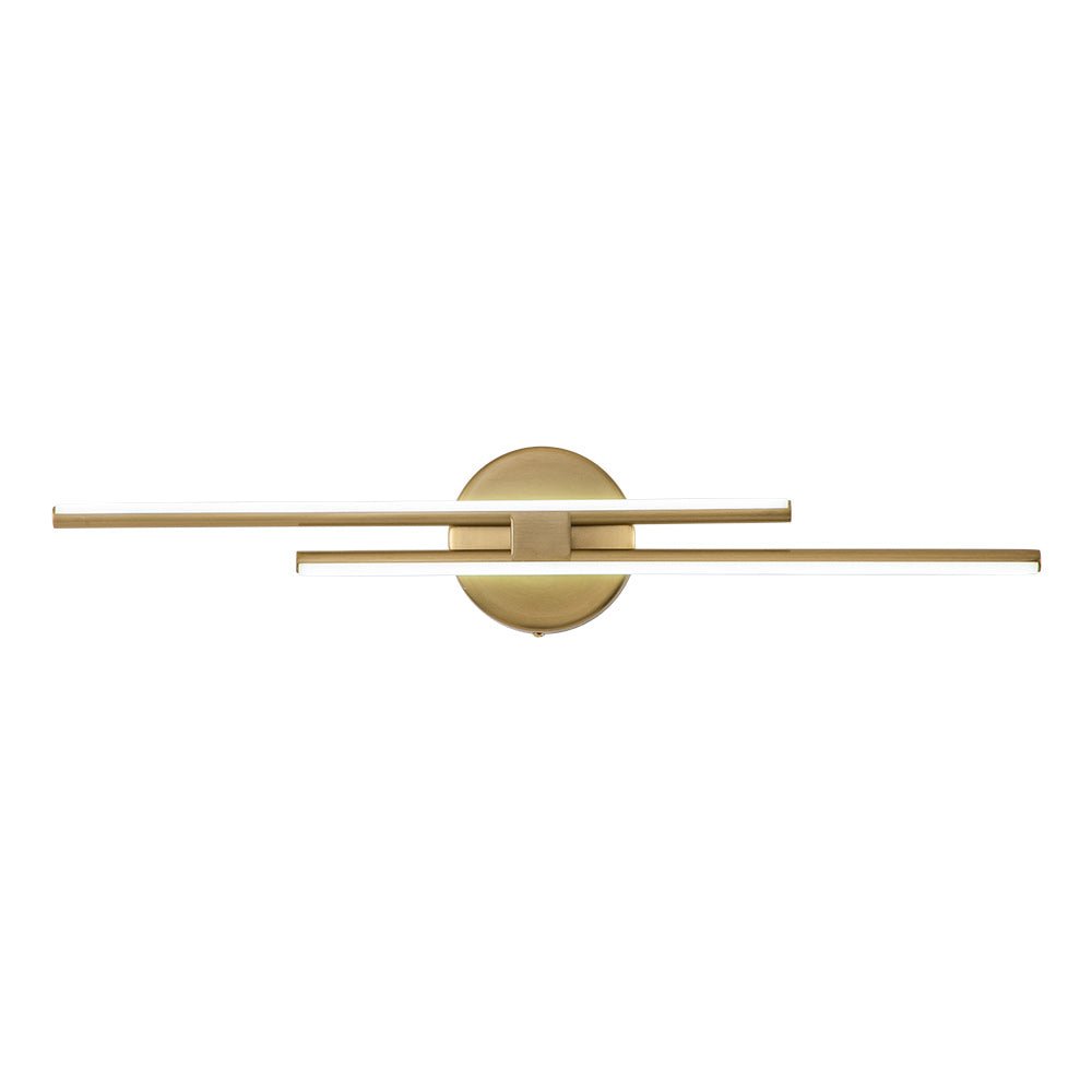 Cosimo linear LED vanity light – in gold on white